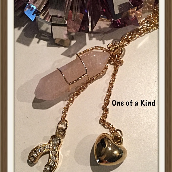 ldmtreasures Jewelry - FINAL PRICE💋Rose Quartz Crystal, Heart, Wishbone